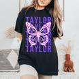 Retro Taylor First Name Personalized Groovy Birthday Girl Women's Oversized Comfort T-Shirt Black Retro Taylor First Name Personalized Groovy Birthday Girl Women's Oversized Comfort T-Shirt Black
