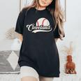 Retro Vintage Ohio Hometown Pride Cleveland Baseball Sports Women's Oversized Comfort T-Shirt Black
