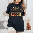 Retro Wildflower Early Intervention Helping Tiny Human Bloom Women's Oversized Comfort T-Shirt Black