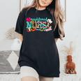 Rn Nurse Leopard Print Registered Nurse Nursing School Women Women's Oversized Comfort T-Shirt Black
