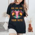 Roe Roe Roe Your Vote Floral Feminist Flowers Women's Oversized Comfort T-Shirt Black
