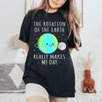 Rotation Of The Earth Makes My Day Science Mens Women's Oversized Comfort T-Shirt Black