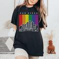 San Diego California Lgbt Pride Rainbow Flag Women's Oversized Comfort T-Shirt Black