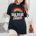 San Diego Pride Lgbt Lesbian Gay Bisexual Rainbow Lgbtq Women's Oversized Comfort T-Shirt Black