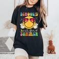 School's Out For Summer Teacher Last Day Of School Groovy Women's Oversized Comfort T-Shirt Black