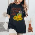 Senegal Parrot Sunshine Sunflower Women's Oversized Comfort T-Shirt Black