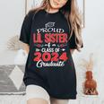 Senior 24 Proud Lil Sister Of A Class Of 2024 Graduate Women's Oversized Comfort T-Shirt Black