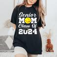 Senior Mom Class Of 2024 Softball Mom Graduation Graduate Women's Oversized Comfort T-Shirt Black