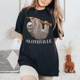 Slothville Sloth Animal Lover Women's Oversized Comfort T-Shirt Black