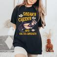 Sneaky Cheeky And Oh-So-Uniquey Weasel Lover Women's Oversized Comfort T-Shirt Black