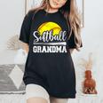Softball Grandma Softball Player Game Day Mother's Day Women's Oversized Comfort T-Shirt Black