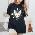 Sphynx Cat Moon Phase Gothic Women's Oversized Comfort T-Shirt Black