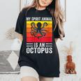 My Spirit Animal Is An Octopus Retro Vintage Women's Oversized Comfort T-Shirt Black