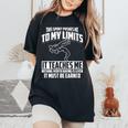 This Sport Pushes Me To My Limits Wrestling Women's Oversized Comfort T-Shirt Black