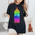 Spray Can Graffiti In Rainbow Colors Women's Oversized Comfort T-Shirt Black