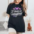 Be Strong And Courageous Butterfly Lover Christian Men Women's Oversized Comfort T-Shirt Black