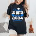 Super Proud Little Sister Of 2024 Graduate Awesome Family Women's Oversized Comfort T-Shirt Black