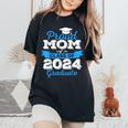 Super Proud Mom Of 2024 Graduate Awesome Family College Women's Oversized Comfort T-Shirt Black