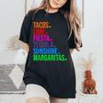Tacos Lime Fiesta Tequila Cinco De Mayo Women's Oversized Comfort T-Shirt Black