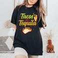 Tacos And Tequila Cinco De Mayo Women's Oversized Comfort T-Shirt Black