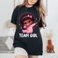 Team Girl Baby Announcement Gender Reveal Party Women's Oversized Comfort T-Shirt Black