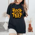 Test Day Rock The Test Motivational Teacher Student Testing Women's Oversized Comfort T-Shirt Black