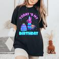 Todays My Birthday Llama Birthday Party Decorations Boys Kid Women's Oversized Comfort T-Shirt Black