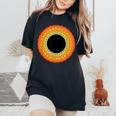 Total Solar Eclipse Mandala Sun Women's Oversized Comfort T-Shirt Black