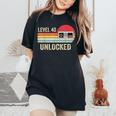 Unlocked Level 40 Birthday Video Game Controller Women's Oversized Comfort T-Shirt Black
