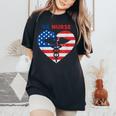 Va Nurse Nursing Staff Usa Flag Vet Nursing Women's Oversized Comfort T-Shirt Black