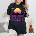 Vaporwave Sunset Synthwave Cyberpunk Outrun 80S Women Women's Oversized Comfort T-Shirt Black