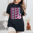Vintage First Name Taylor Groovy First Name Personalized Women's Oversized Comfort T-Shirt Black