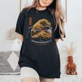 Vintage The Great Wave Of Coffee Start Day With Coffee Women's Oversized Comfort T-Shirt Black
