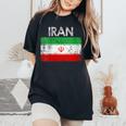 Vintage Iran Iranian Flag Pride Women's Oversized Comfort T-Shirt Black