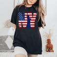 Vintage New York City Usa Flag Graphic New York City Women's Oversized Comfort T-Shirt Black