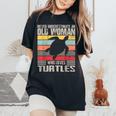 Vintage Never Underestimate An Old Woman Who Loves Turtles Women's Oversized Comfort T-Shirt Black