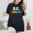 Washington DC Gay Pride Lgbt Rainbow Love Dc Lesbian Women's Oversized Comfort T-Shirt Black