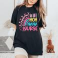 Wife Mom Nana Nurse Nurses Day Leopard Rainbow Women's Oversized Comfort T-Shirt Black