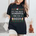 Xmas Wonderful Time For A Beer Ugly Christmas Sweaters Women's Oversized Comfort T-Shirt Black