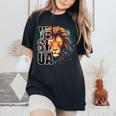 Yeshua Lion Of Judah Fear Bible Christian Religious Women's Oversized Comfort T-Shirt Black