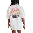 0Jvn Mother Baby Nurse Rainbow Postpartum Nursing Life Women's Oversized Comfort T-Shirt Back Print Ivory