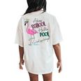 Adios School Hello Pool Flamingo School Psychologist Women's Oversized Comfort T-Shirt Back Print Ivory