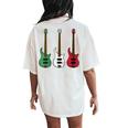 Bass Guitar Italian Flag Bassist Musician Italy Women's Oversized Comfort T-Shirt Back Print Ivory