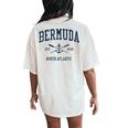 Bermuda Vintage Navy Crossed Oars & Boat Anchor Women's Oversized Comfort T-Shirt Back Print Ivory