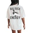 Big Duck Energy Retro Vintage Style Duck Meme Women's Oversized Comfort T-Shirt Back Print Ivory