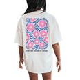 Boho Summer Flower Botanical Nature Lover Floral Wildflower Women's Oversized Comfort T-Shirt Back Print Ivory