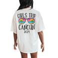 Cancun Girls Trip 2024 Summer Vacation Girls Beach Weekend Women's Oversized Comfort T-Shirt Back Print Ivory