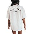 C'est La Vie Paris France Vintage Summer Graphic Women's Oversized Comfort T-Shirt Back Print Ivory
