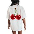 Cherry Red Aesthetic Cherries Trendy Summer Women Women's Oversized Comfort T-Shirt Back Print Ivory