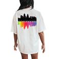 Cincinnati Ohio Lgbtq Gay Pride Rainbow For Women Women's Oversized Comfort T-Shirt Back Print Ivory